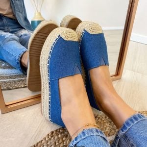 Espadrillas Lorely2 sneakers in tela con zeppa platform alta 4 cm