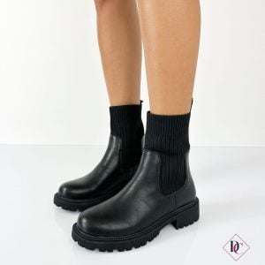 Anfibi Tresor stivaletti bassi con gambale in lana elasticizzato