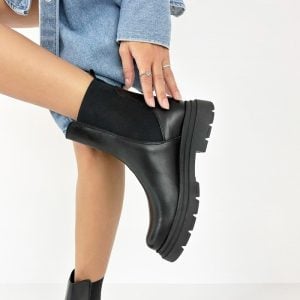 Anfibi Bossa con elastici e tacco comodo platform vera pelle