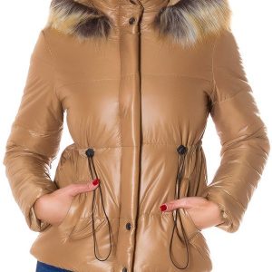 Giubbino Guenda giacca invernale con cappuccio e pelliccia