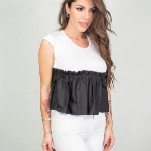 maglietta-in-cotone-bianco-e-nero-svasato-de-caro-calzature-2-scaled