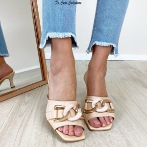 Sabot Laury sandali scalzati con tacco comodo a rocchetto