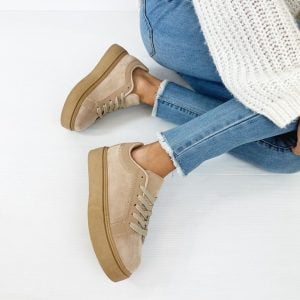 Sneakers Bessy scamosciate con zeppa platform in gomma