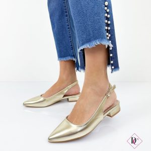 décolleté oro tacco basso ballerine slingback de caro calzature 2